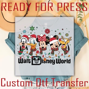 Disney Christmas Dtf Transfer, Christmas Disney World Heat Press Transfer for Shirt, Disney Family Christmas, Disney Christmas Graphic Tee