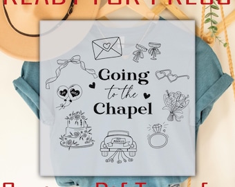 Going to The Chapel DTF Transfer, Retro Coquette Bachelorette Ready to Press