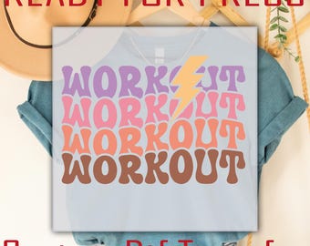 Workout Motivational DTF Transfer: Gym Shirt Ready For Press, Fitness Iron On Decal