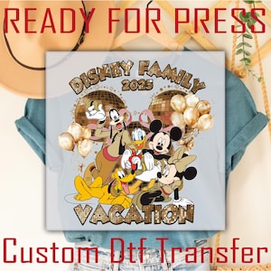 Disney Friends 2025 Ready To Press, Disney Glitter Crew 2025 Dtf Transfer, Family Matching Dtf Transfer, Disney Vacation Dtf, Heat Press