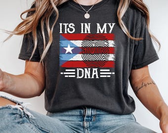 Puerto Rican Pride DTF Transfer: Boricua Heritage Flag - 'It's In My DNA'
