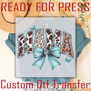 Coquette Mama DTF Transfer, Mama Bow Ready to Press, Mom Dtf Transfer For Shirts, Retro Mama Coquette Ready to Press Heat Transfer For Shirt