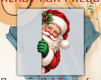 Happy Santa Claus Dtf Transfer, Funny Vintage Holiday Xmas Ready To Press