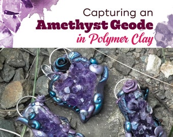 TUTORIAL: Amethyst & Clay Flower Pendant (Polymer Clay Pendant Instructions)