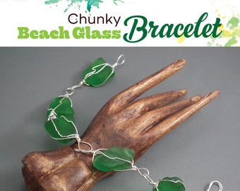 TUTORIAL: Chunky Beach Glass Bracelet or Necklace (Wire-Wrapped Instructions)
