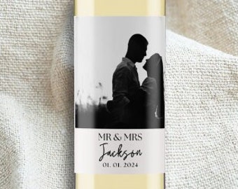 Custom Editable Photo Wine Label | Congratulations Gift | Wedding Gift | Celebration Gift | Canva | Wine Label Wedding | A Gift for them