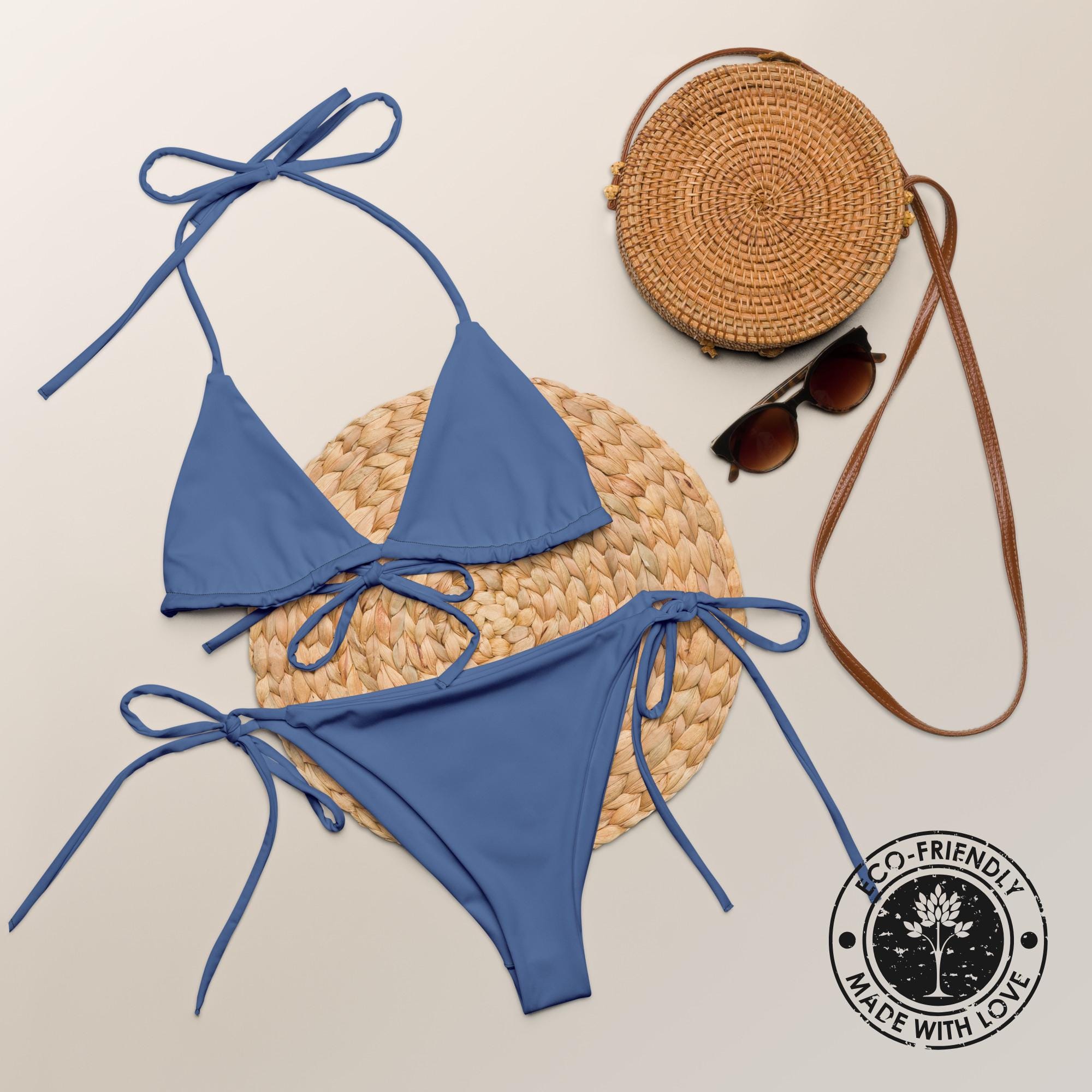 Blue String Bikini - Eco-Friendly Fabric, Mix & Match with our Safari Bikini