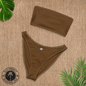 Brown Bandeau Bikini – Eco-Friendly, Mix & Match with our Cocoa Tropics Bikini