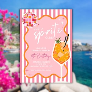 Aperol Spritz Birthday Party Invitation | Summer Cocktail Theme (Digital Template)