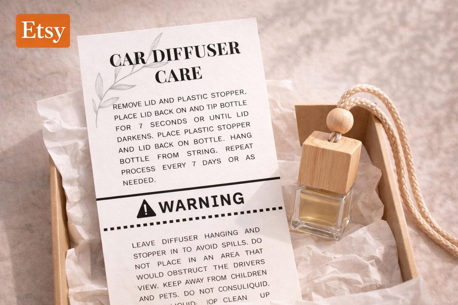 Car Diffuser + Warning Label | Printable 3.5