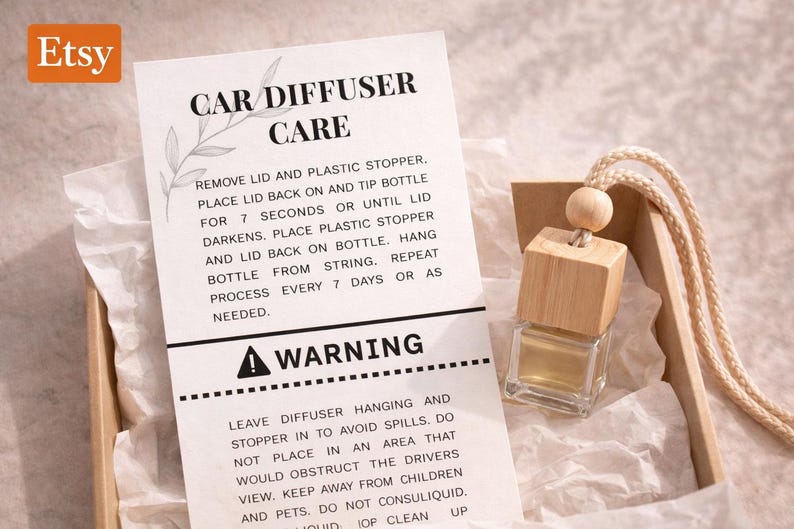 Car Diffuser + Warning Label | Printable 3.5