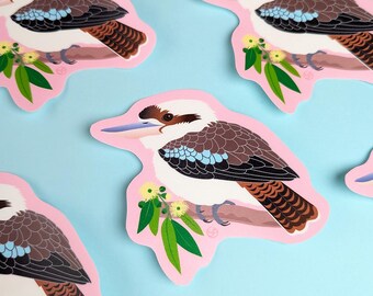 Laughing Kookaburra Die-cut Vinyl Sticker | Australiana For Bird Lovers | Bright and Colourful Australian Fauna