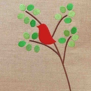 Bird on Branch Machine Embroidery Designs image 2