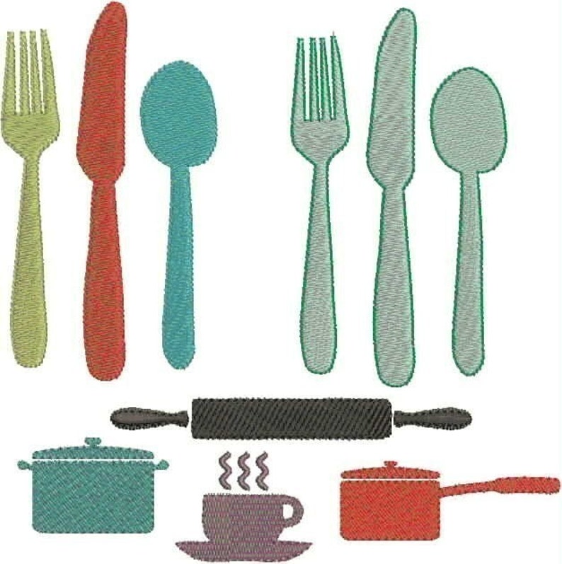 Kitchen Items Machine Embroidery Designs image 1