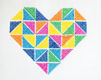 Triangle Heart - Machine Embroidery Design