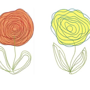 Scribbled Roses Machine Embroidery Designs image 5