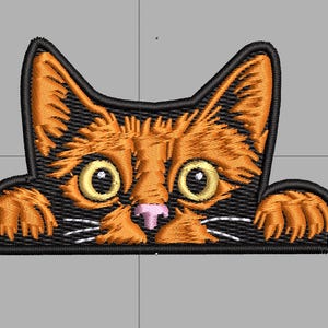 Peeking cat Hat patch Design