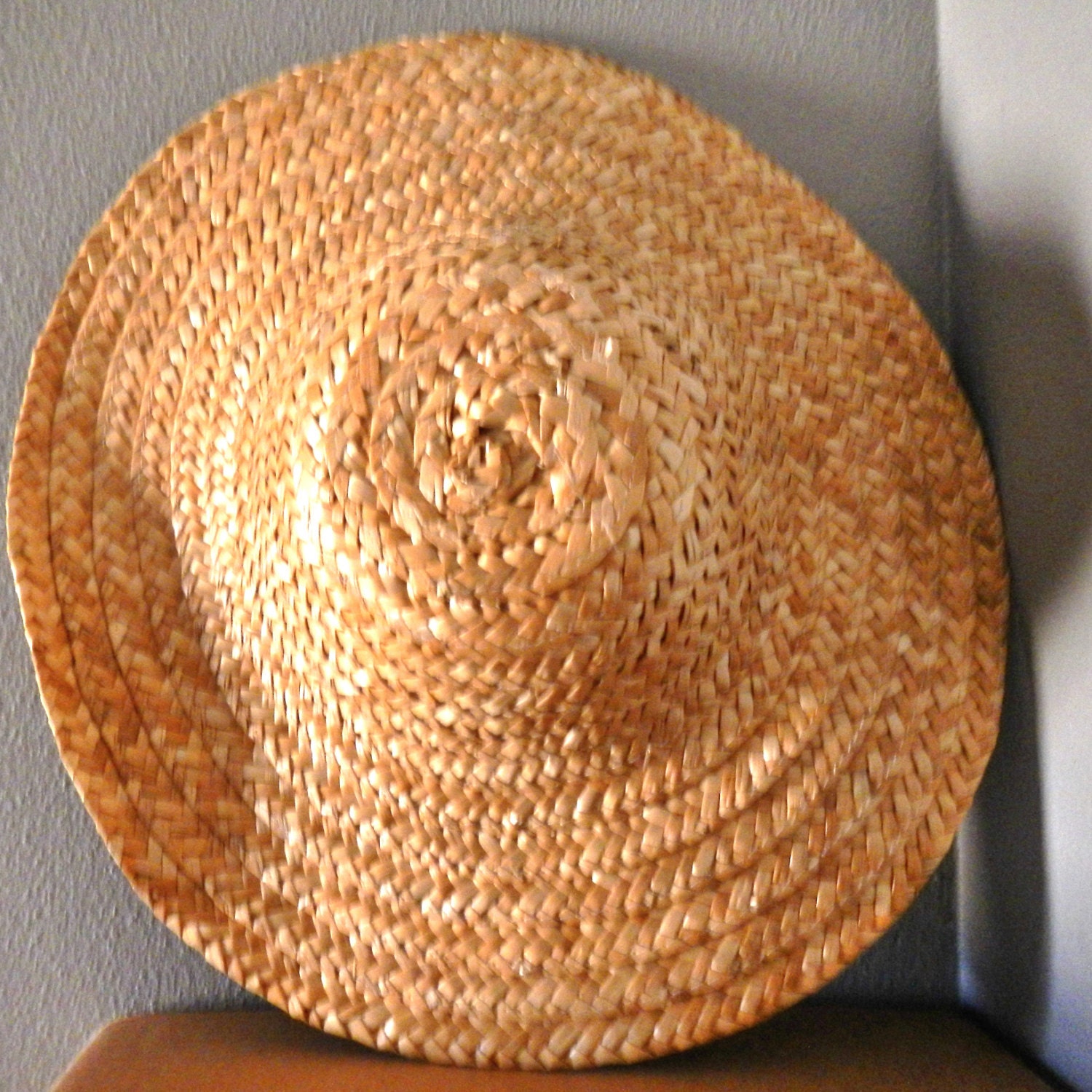 Straw Hat Wall Hanging Round Top 14 natural 1 pc Etsy