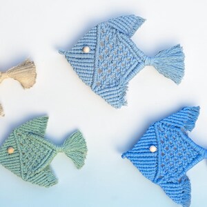 Makramee Fische Set/ Deko Fische/ Boho Deko Fische/Maritime Deko/ Sommerdeko/ Badezimmerdeko