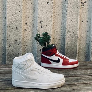 Handmade Sneaker Planter | Urban High-Top Plaster Pot image 3