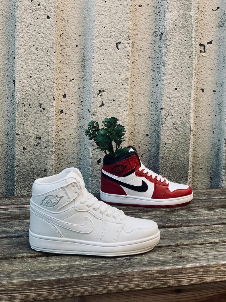 Handmade Sneaker Planter | Urban High-Top Plaster Pot image 3