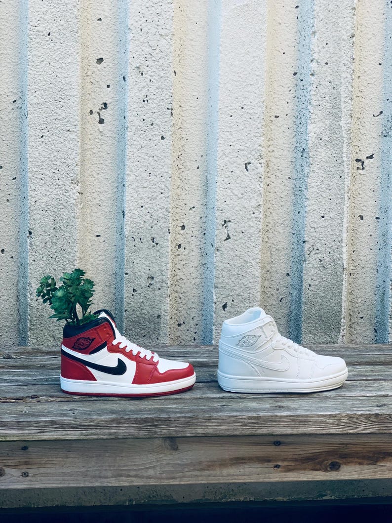 Handmade Sneaker Planter | Urban High-Top Plaster Pot image 4