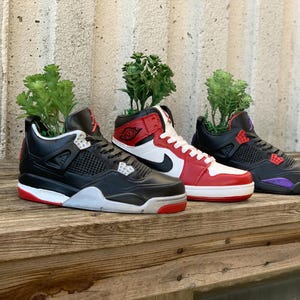 Handmade Sneaker Planter | Urban High-Top Plaster Pot image 2