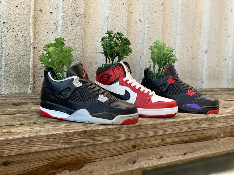 Handmade Sneaker Planter | Urban High-Top Plaster Pot image 2