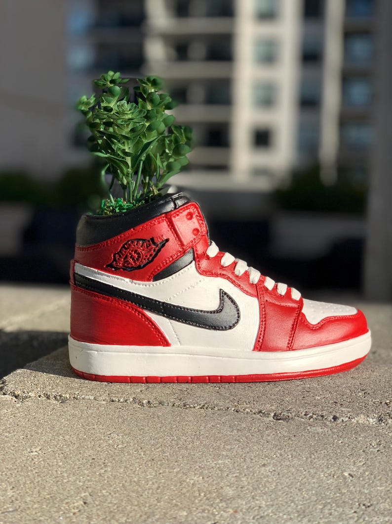 Handmade Sneaker Planter | Urban High-Top Plaster Pot image 1