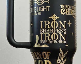 Man of God 40oz Tumbler in Black and Gold