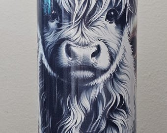 20oz Highland Cow with Flowers Tumbler