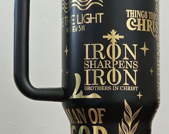 Man of God 40oz Tumbler - black & gold