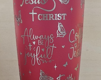 20oz Red Jesus Tumbler - laser engraved