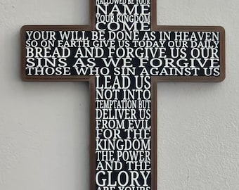 The Lord's Prayer Cross (brown, black& white)