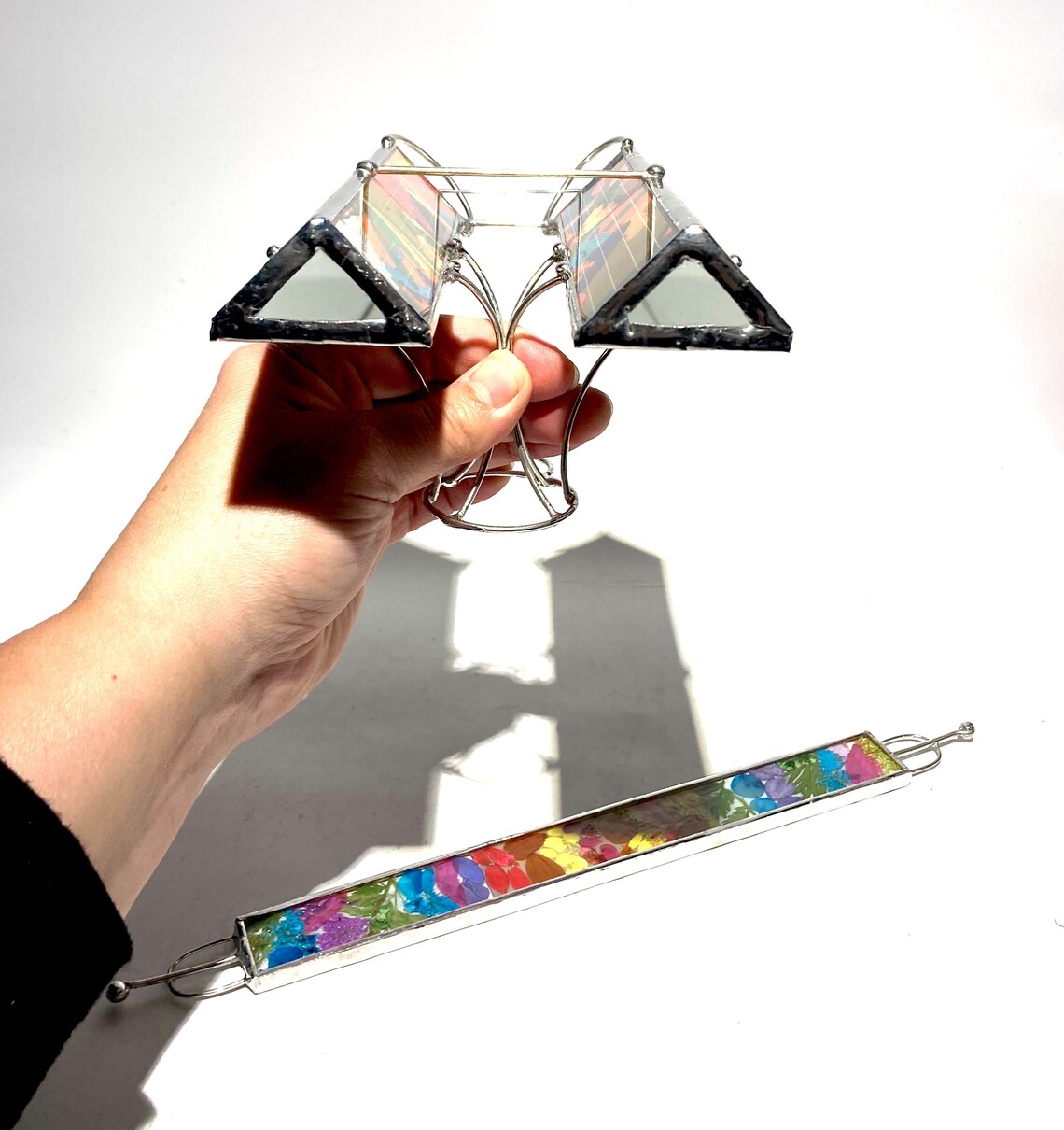 Symbiotic Stained Glass Kaleidoscope Rainbow Binocular Etsy