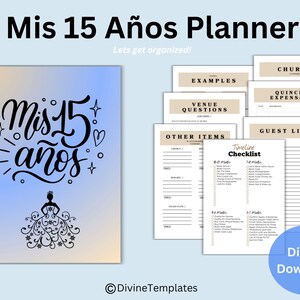 My 15 Planner, Quince organizer, 15 event planner, Quince timeline, Quince checklist, Quince Años digital download, English quince Planner