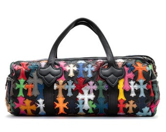 Custom Leather Boxing Gloves Carry Bag with Crosses