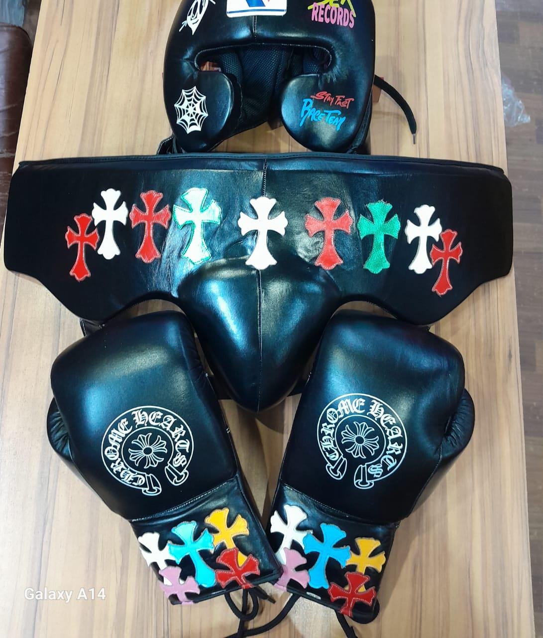 Custom Chrome Heart Boxing Gloves Set - Etsy