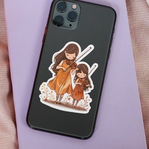 Violine Viola Duett Aufkleber | Kawaii Melodie Perfektes Geschenk für Geburtstage, Muttertag, Babyparty, Journals, Musiker, Familie, Orchester