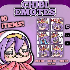 Rei Paladin Emotes/ Chibi Emotes/Kawaii Emotes | Emotes/Stickers | Pack of 10 Emotes for Twitch, Discord, Youtube, Kick