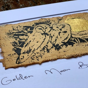 Golden Moon Barn Owls Original Painting & Print image 7