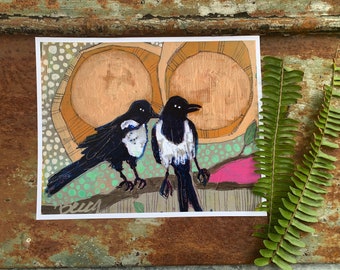 Magpie Golden Moon Print - Various Sizes