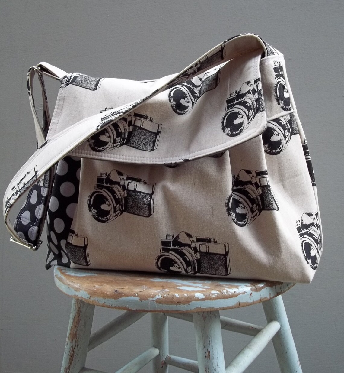 Camera Bag LARGE Purse Large Adjustable Strap Hard Bottom Etsy