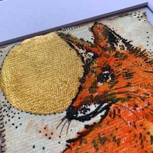 Golden Moon Red Fox  - Original Painting & Print