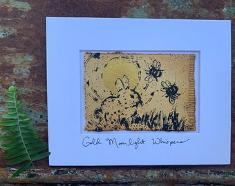 Golden Moon Light Whispers  - Original Painting & Print