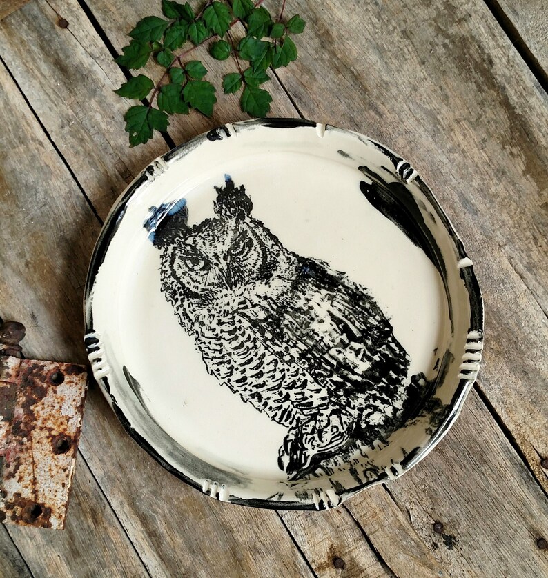 Handmade crocheted Great Horned Owl Magnets