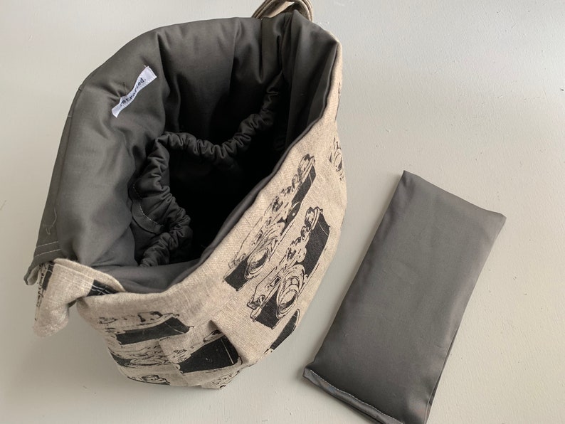 Camera Bag LARGE Purse Large Adjustable Strap Hard Bottom Padded Five Pockets
