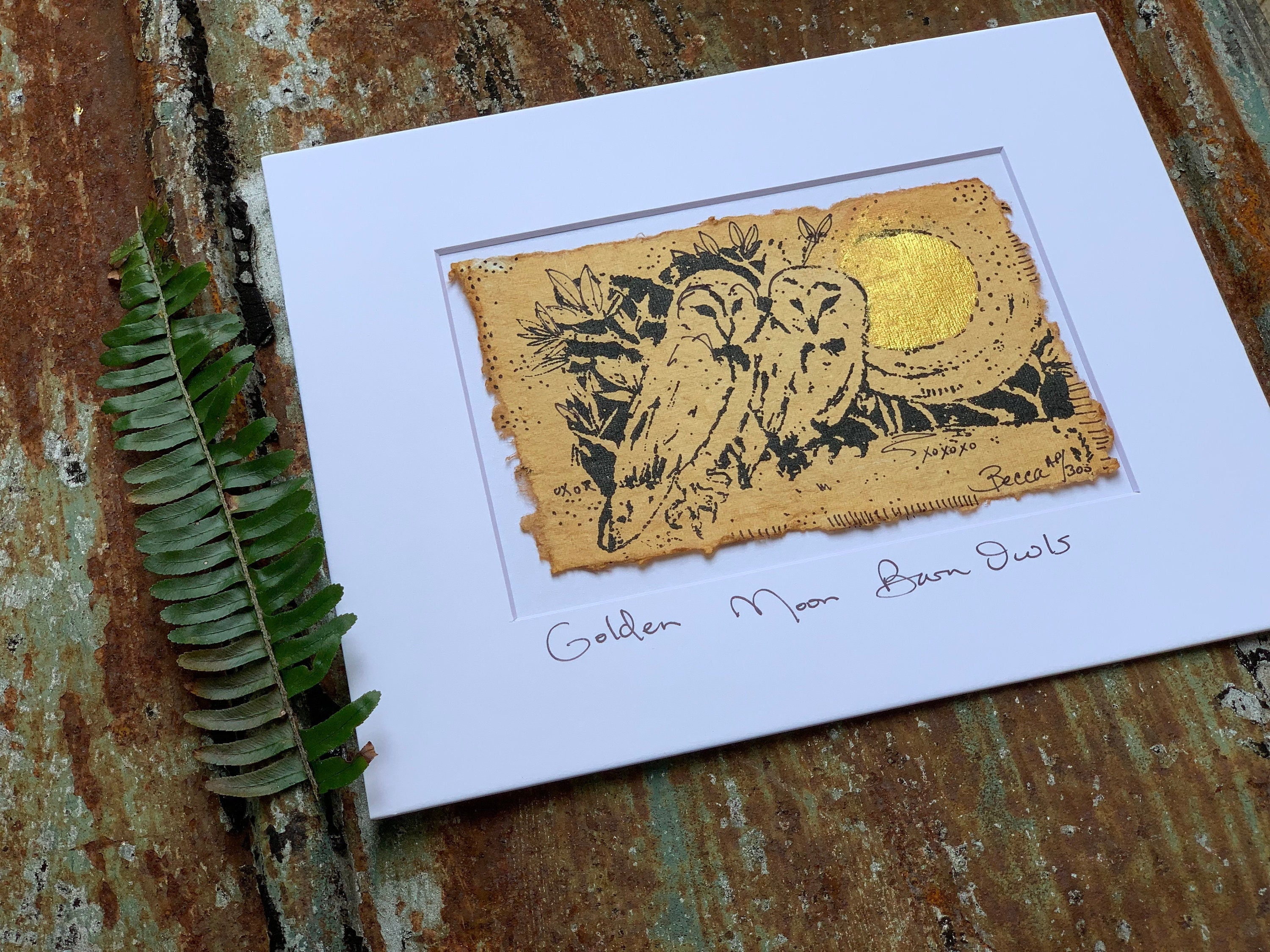 Golden Moon Barn Owls - Original Painting & Print