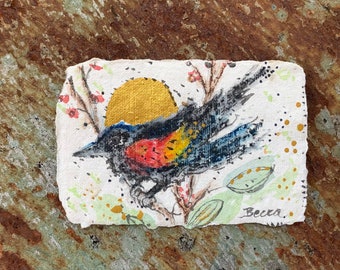 Original Watercolor - Red Winged Blackbird