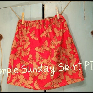 Skirt Pattern PDF Instructions, Simple Sunday Skirt, Easy 1 Hour Skirt, Drawstring or Elastic Waiste, For ALL SIZES image 1